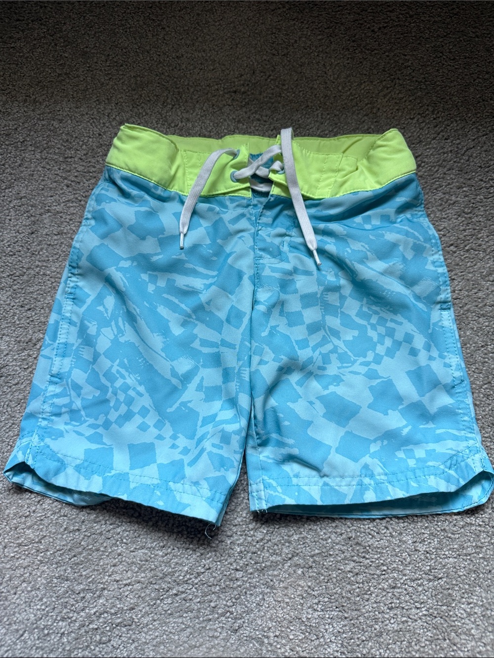 art class Light Blue Swim Shorts with Lime Waistband